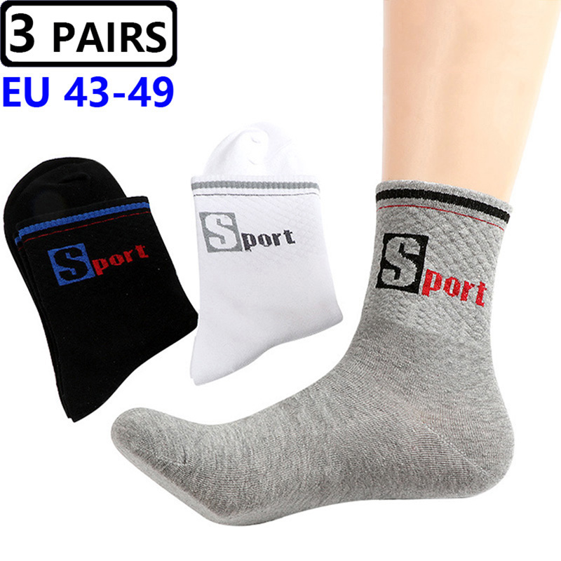Cotton Crew Sock Pack - 3 Pary/Opakowanie Duże Skarpety Sportowe EU