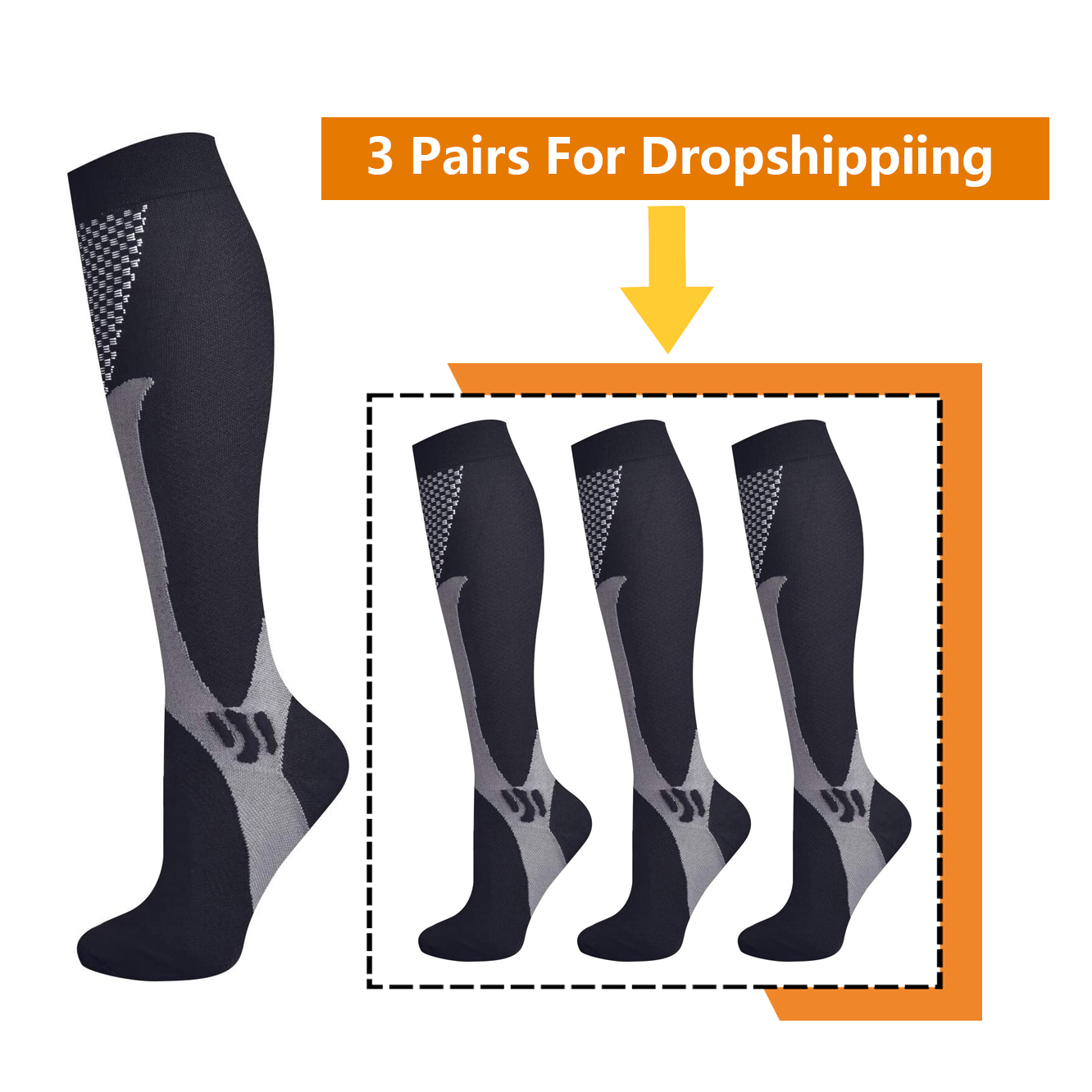 Compression Sock Medical - Brothock 3 pary do Dropshipping skarpety
