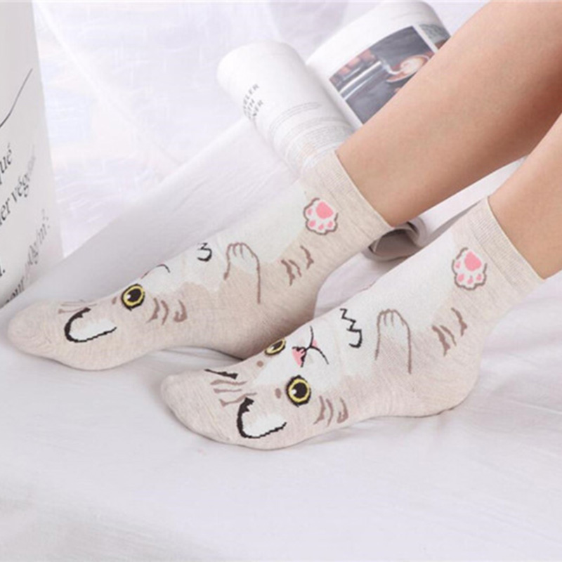 Cotton Crew Sock Pack - 5 par/opakowanie Śmieszne Skarpetki z Kreskówkowymi