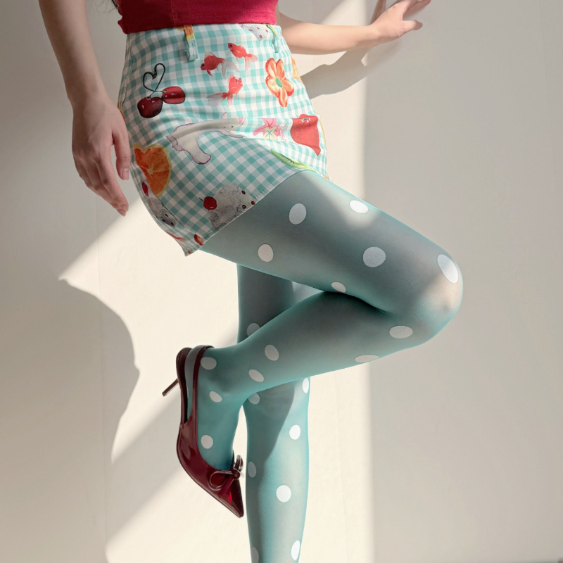 Retro rajstopy damskie w kropk – Tights Pantyhose Sheer recenzja i cena
