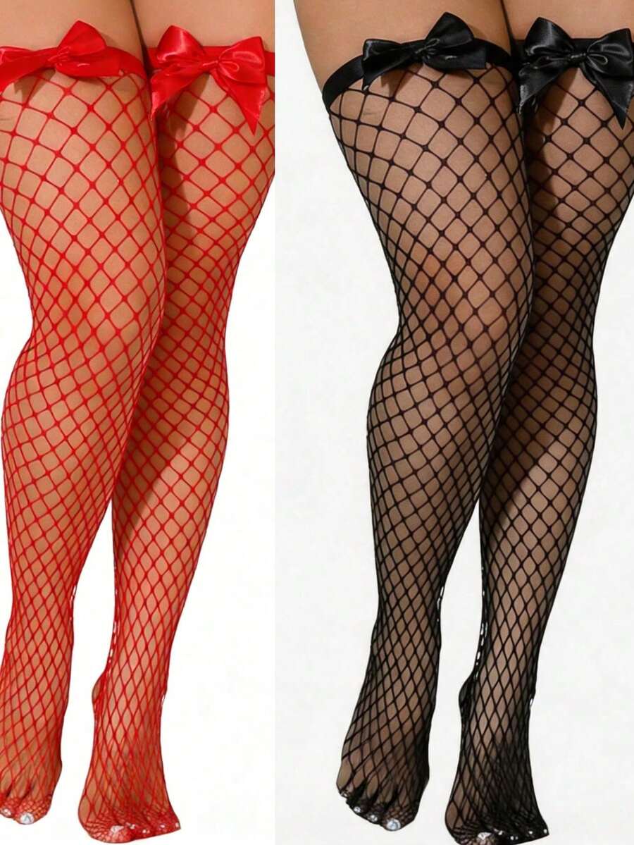 Pończochy kabaretki z kokardką – Knee High Sock Women recenzja i cena