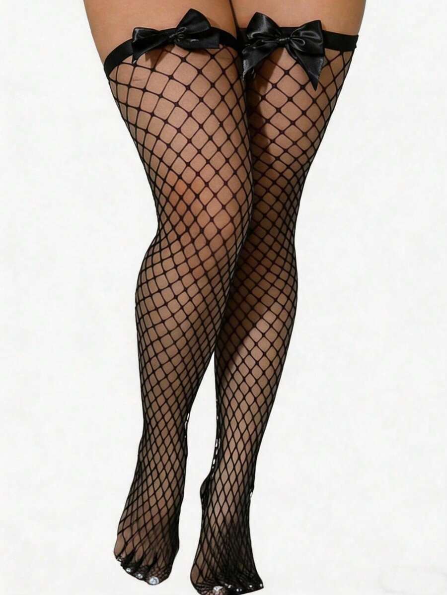 Pończochy kabaretki z kokardką – Knee High Sock Women recenzja i cena